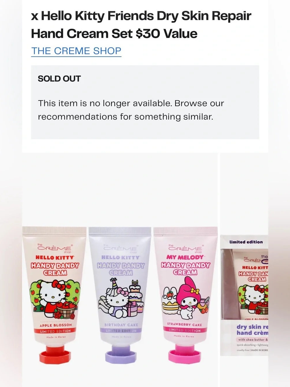 Hello Kitty Dry Skin Repair Hand Crème Trio - Pink